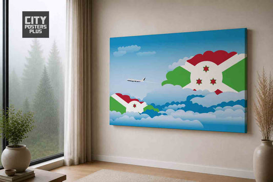 Burundi Day Clouds Canvas Framed Prints | Country & City Wall Art | City Posters Plus