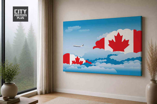 Canada Day Clouds Canvas Framed Prints | Country & City Wall Art | City Posters Plus