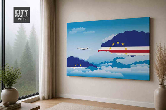 Cape Verde Day Clouds Canvas Framed Prints | Country & City Wall Art | City Posters Plus