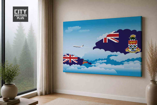 Cayman Islands Day Clouds Canvas Framed Prints | Country & City Wall Art | City Posters Plus