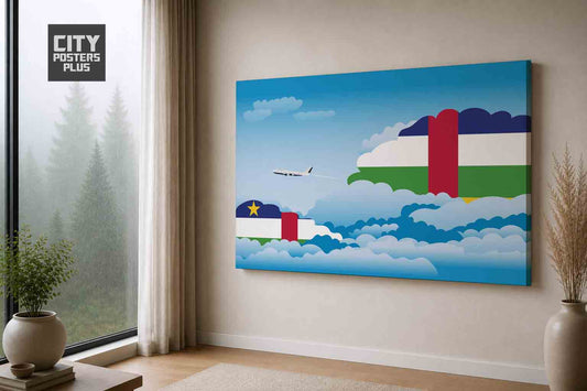 Central African Republic Day Clouds Canvas Framed Prints | Country & City Wall Art | City Posters Plus