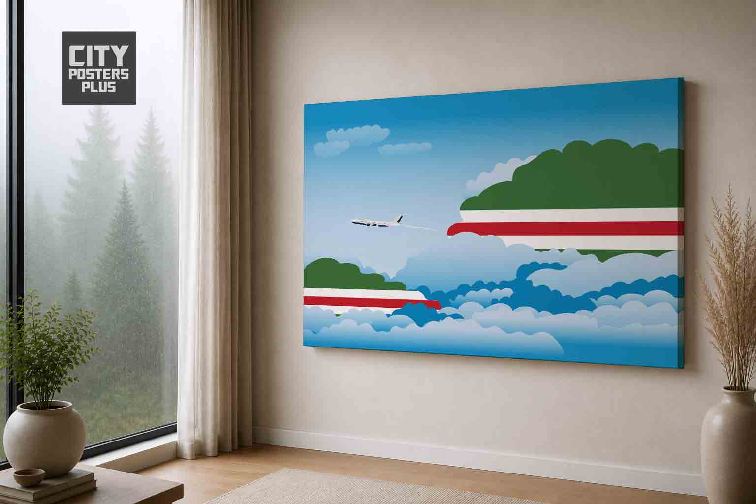 Chechen Republic of Ichkeria Day Clouds Canvas Framed Prints | Country & City Wall Art | City Posters Plus