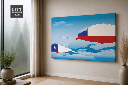 Chile Day Clouds Canvas Framed Prints | Country & City Wall Art | City Posters Plus