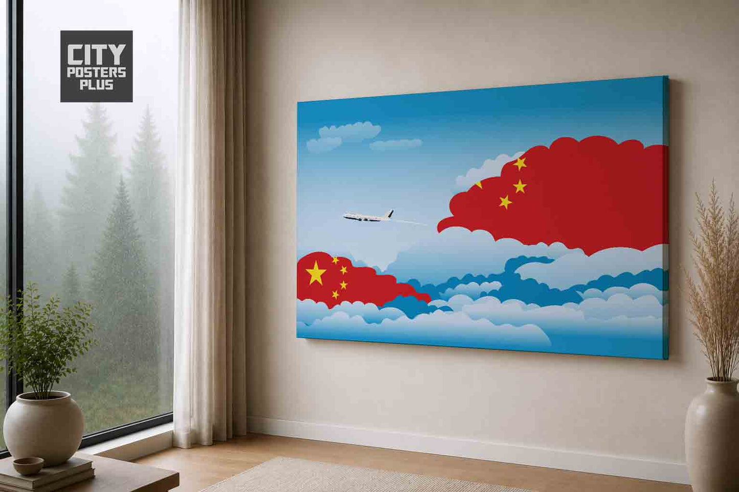 China Day Clouds Canvas Framed Prints | Country & City Wall Art | City Posters Plus