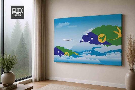Christmas Island Day Clouds Canvas Framed Prints | Country & City Wall Art | City Posters Plus
