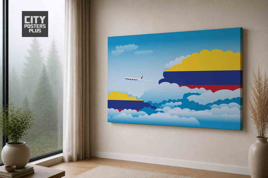 Colombia Day Clouds Canvas Framed Prints | Country & City Wall Art | City Posters Plus