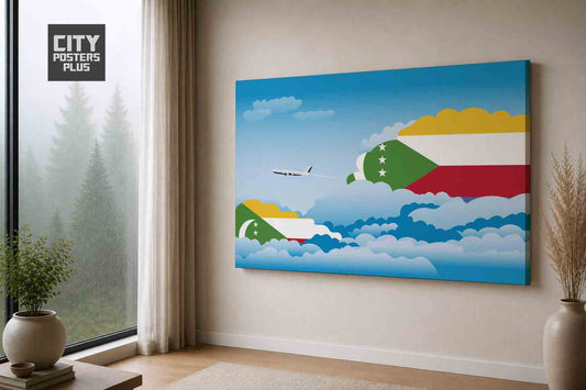 Comoros Day Clouds Canvas Framed Prints | Country & City Wall Art | City Posters Plus