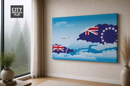 Cook Islands Day Clouds Canvas Framed Prints | Country & City Wall Art | City Posters Plus