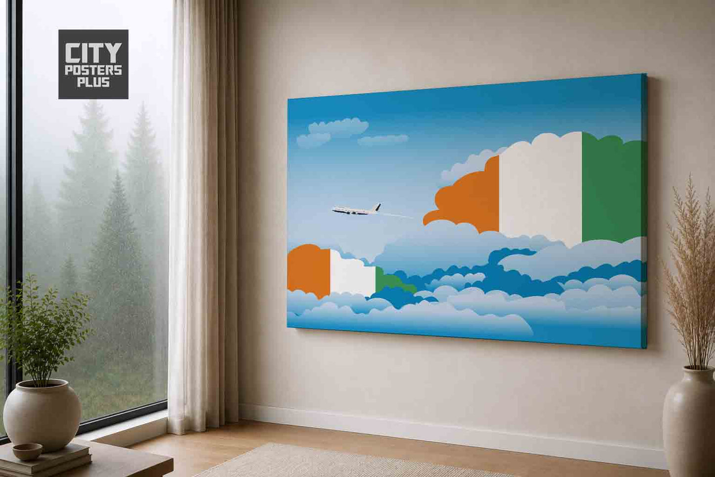 Cote D'Ivoire Day Clouds Canvas Framed Prints | Country & City Wall Art | City Posters Plus