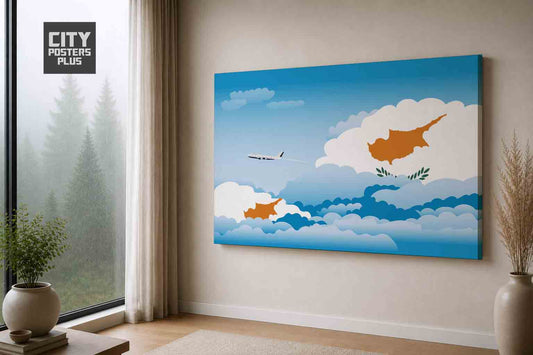 Cyprus Day Clouds Canvas Framed Prints | Country & City Wall Art | City Posters Plus
