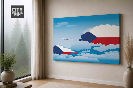 Czech Republic Day Clouds Canvas Framed Prints | Country & City Wall Art | City Posters Plus