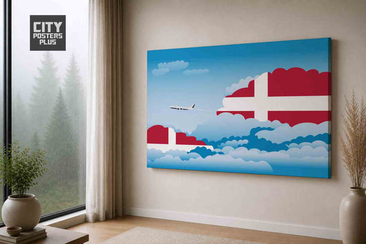 Denmark Day Clouds Canvas Framed Prints | Country & City Wall Art | City Posters Plus