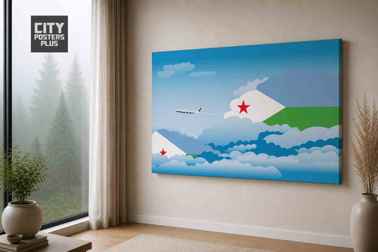 Djibouti Day Clouds Canvas Framed Prints | Country & City Wall Art | City Posters Plus