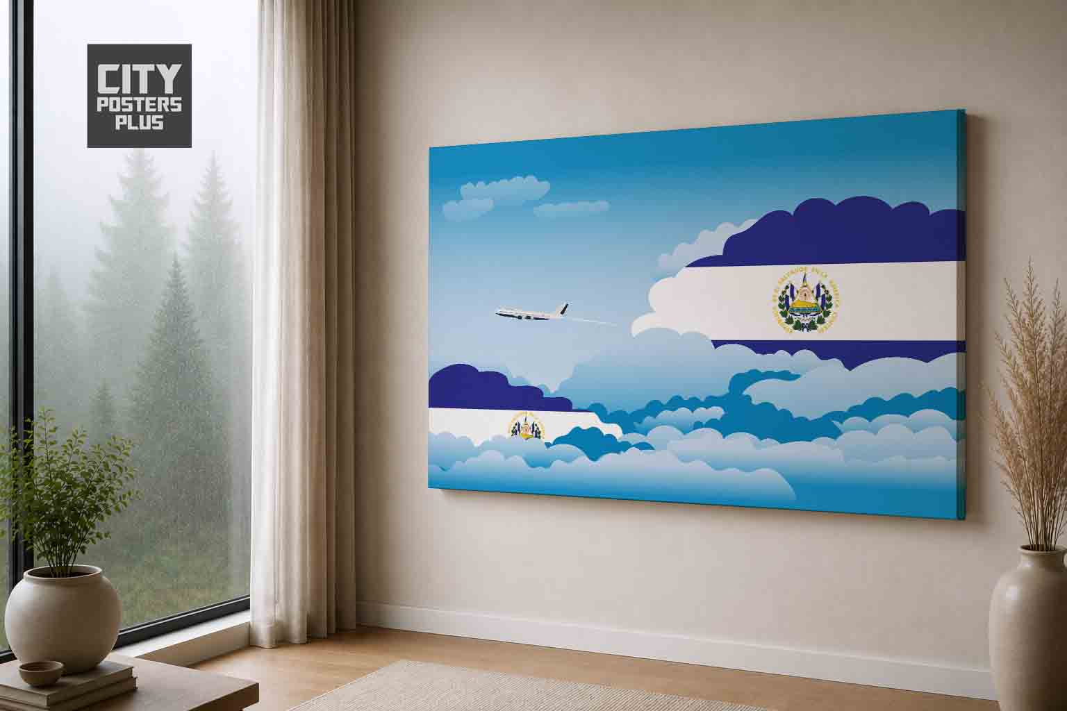 El Salvador Day Clouds Canvas Framed Prints | Country & City Wall Art | City Posters Plus