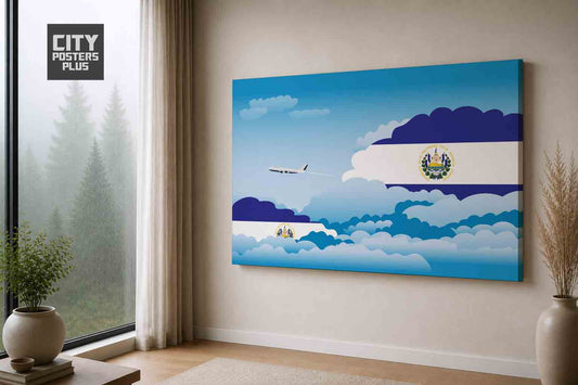 El Salvador Day Clouds Canvas Framed Prints | Country & City Wall Art | City Posters Plus
