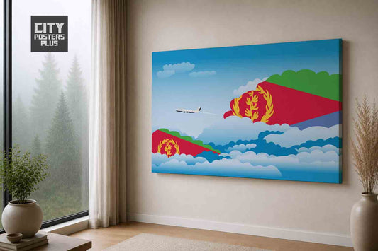 Eritrea Day Clouds Canvas Framed Prints | Country & City Wall Art | City Posters Plus