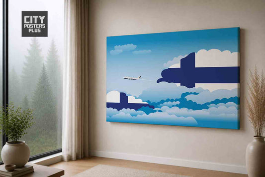 Finland Day Clouds Canvas Framed Prints | Country & City Wall Art | City Posters Plus