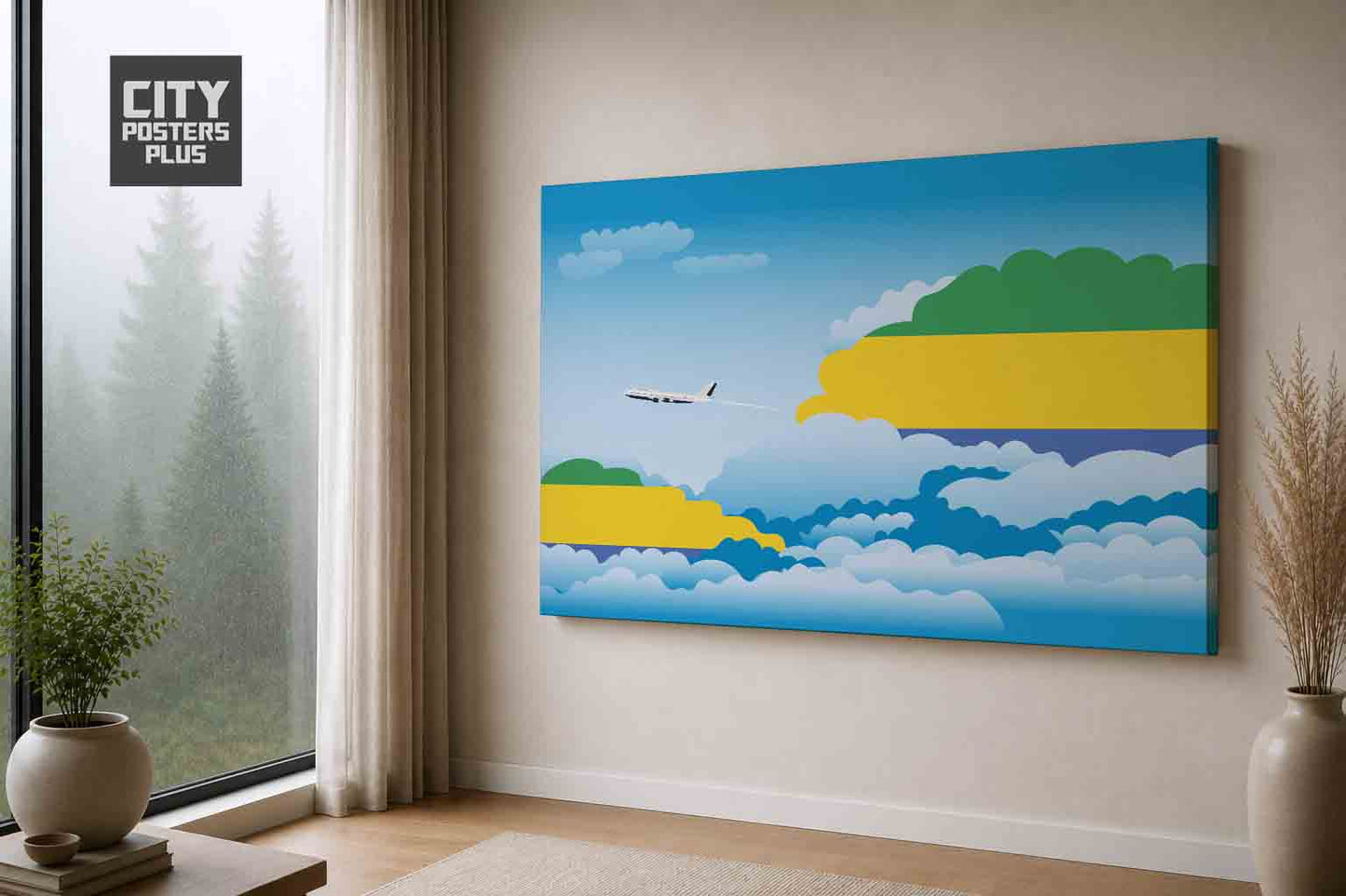 Gabon Day Clouds Canvas Framed Prints | Country & City Wall Art | City Posters Plus