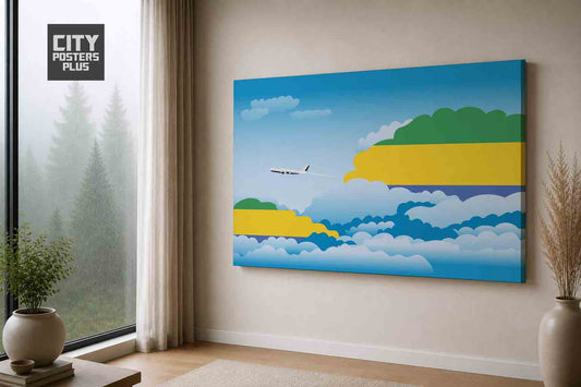 Gabon Day Clouds Canvas Framed Prints | Country & City Wall Art | City Posters Plus