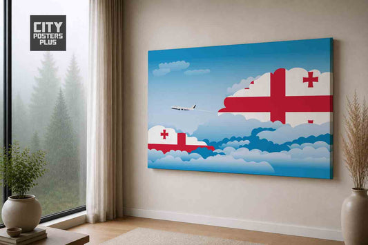 Georgia Day Clouds Canvas Framed Prints | Country & City Wall Art | City Posters Plus