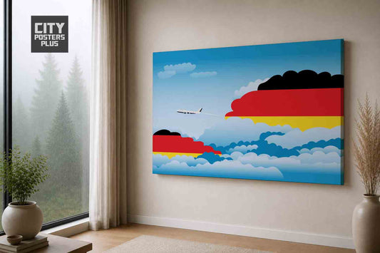 Germany Day Clouds Canvas Framed Prints | Country & City Wall Art | City Posters Plus