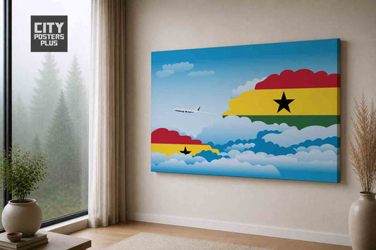 Ghana Day Clouds Canvas Framed Prints | Country & City Wall Art | City Posters Plus