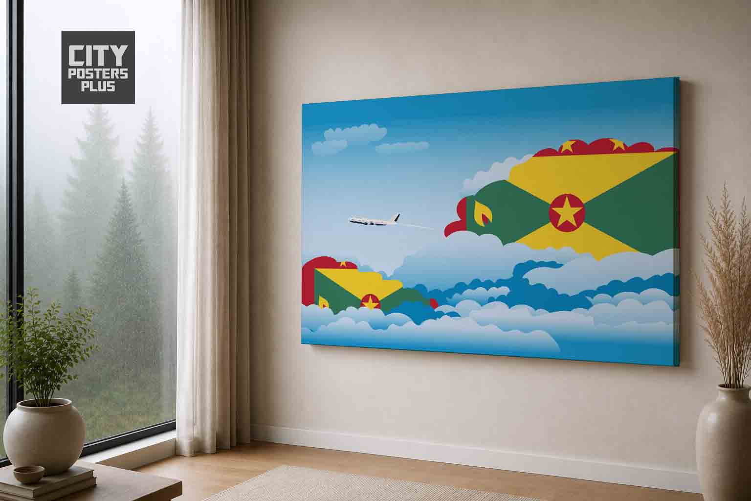 Grenada Day Clouds Canvas Framed Prints | Country & City Wall Art | City Posters Plus