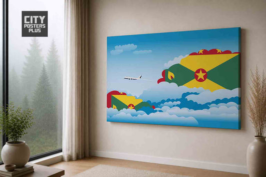 Grenada Day Clouds Canvas Framed Prints | Country & City Wall Art | City Posters Plus