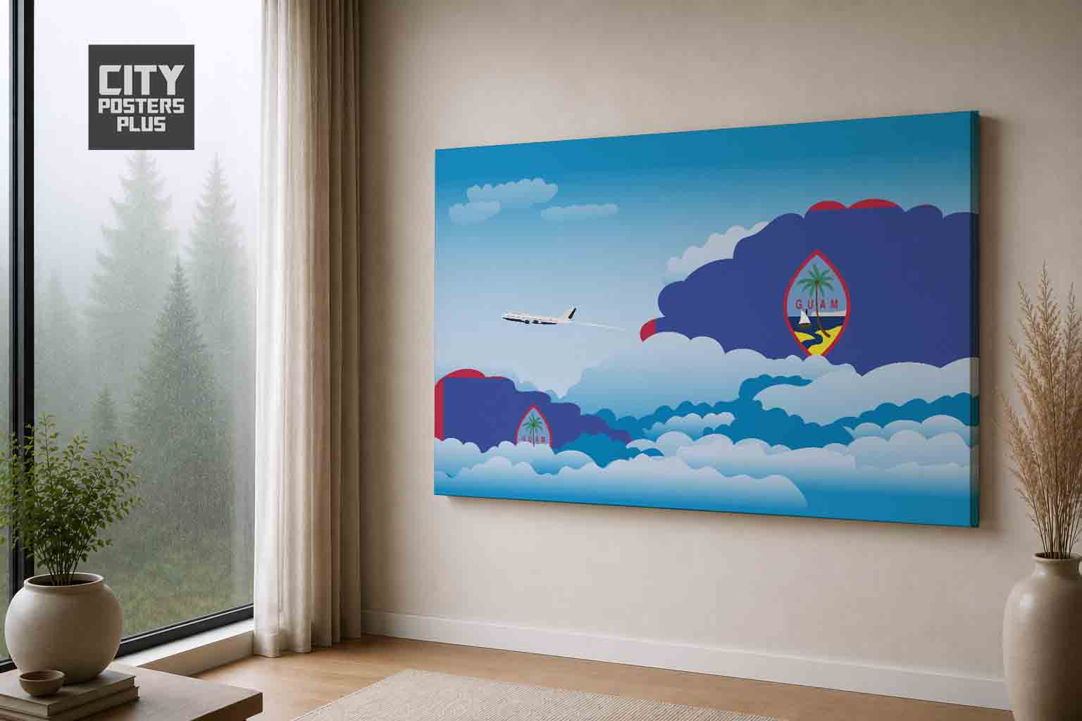 Guam Day Clouds Canvas Framed Prints | Country & City Wall Art | City Posters Plus
