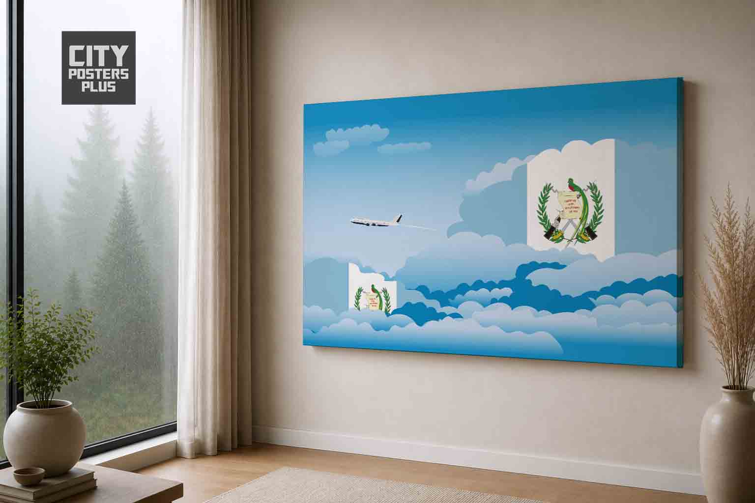 Guatemala Day Clouds Canvas Framed Prints | Country & City Wall Art | City Posters Plus