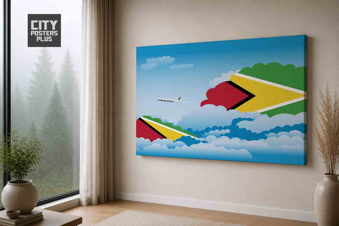 Guyana Day Clouds Canvas Framed Prints | Country & City Wall Art | City Posters Plus