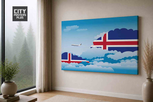 Iceland Day Clouds Canvas Framed Prints | Country & City Wall Art | City Posters Plus