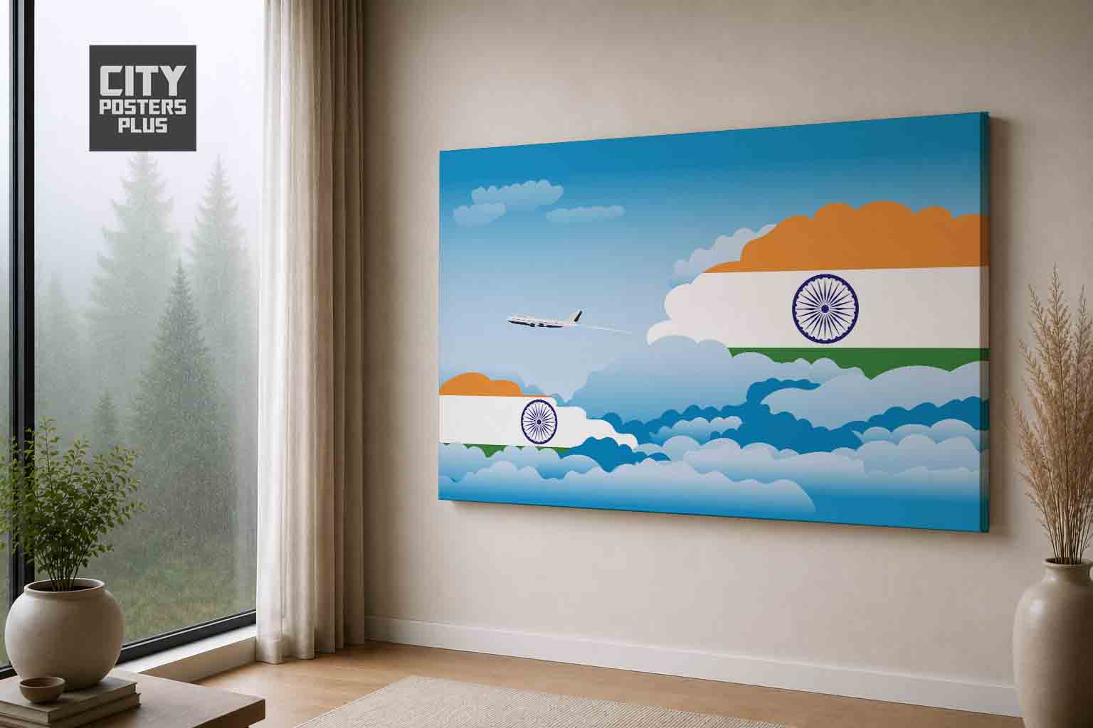 India Day Clouds Canvas Framed Prints | Country & City Wall Art | City Posters Plus