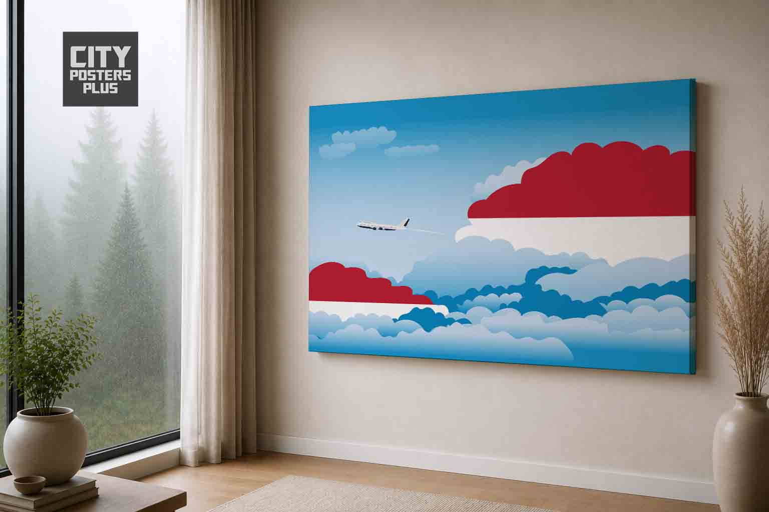 Indonesia Day Clouds Canvas Framed Prints | Country & City Wall Art | City Posters Plus