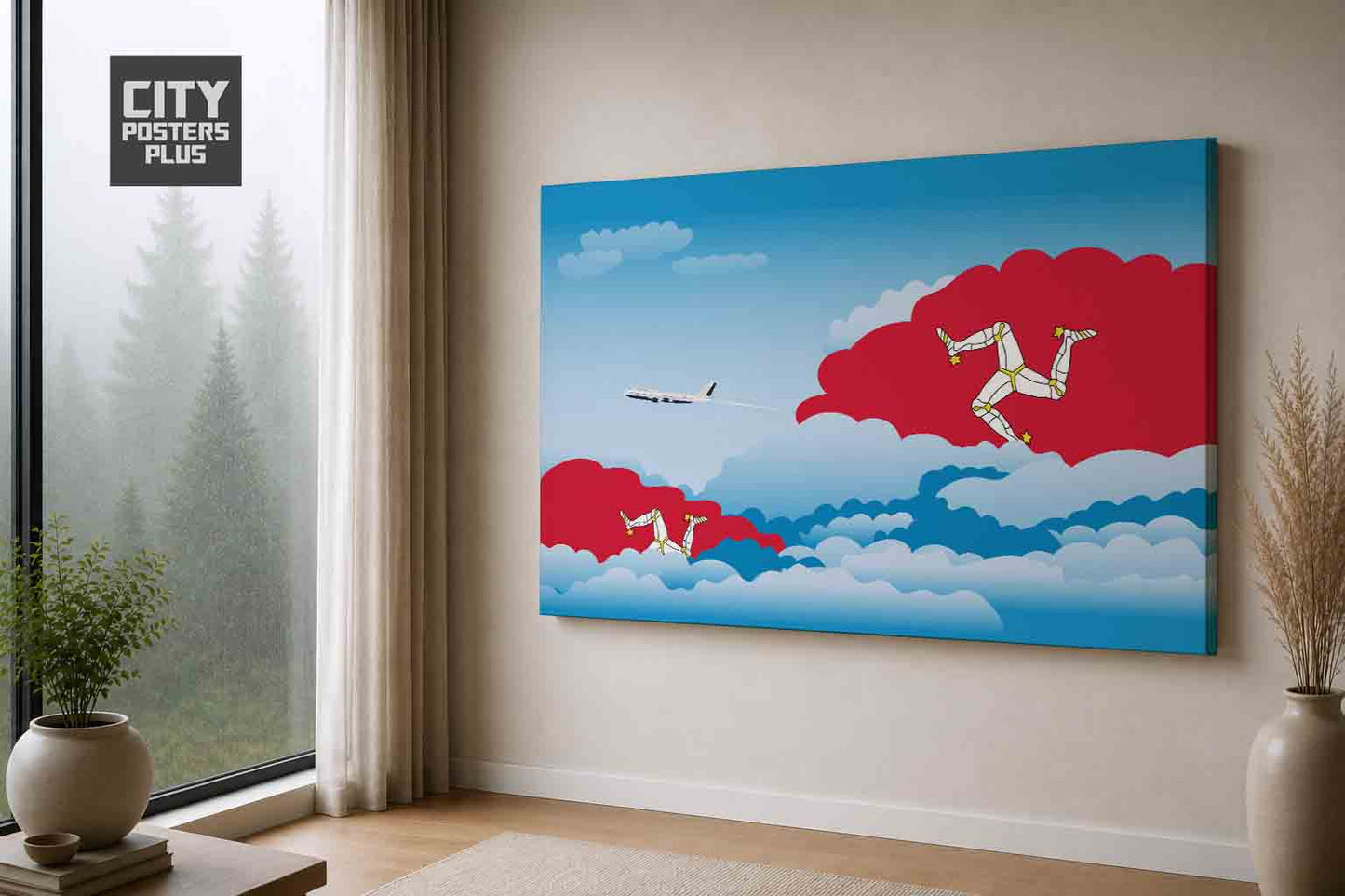 Isle of Man Day Clouds Canvas Framed Prints | Country & City Wall Art | City Posters Plus