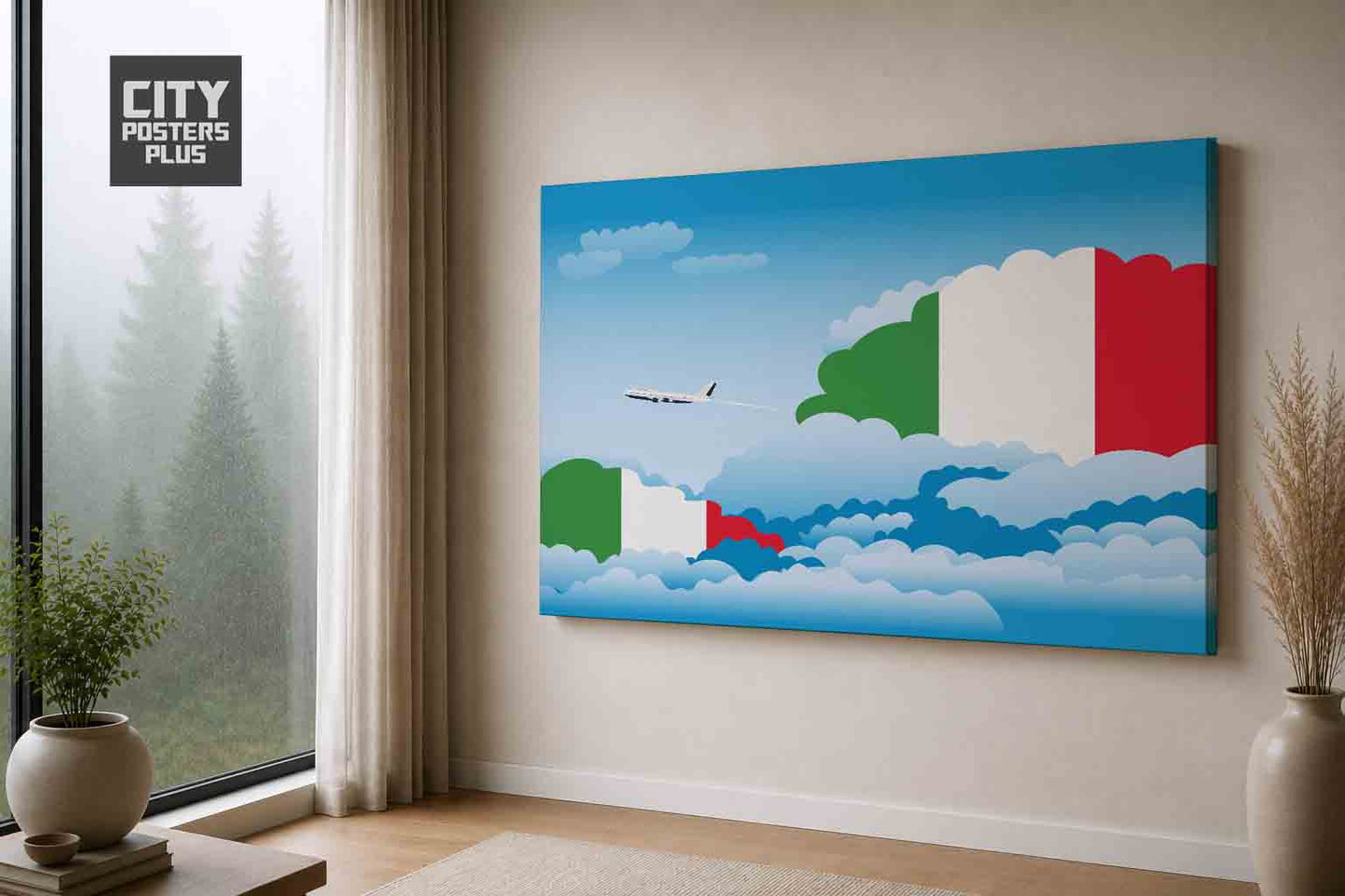 Italy Day Clouds Canvas Framed Prints | Country & City Wall Art | City Posters Plus