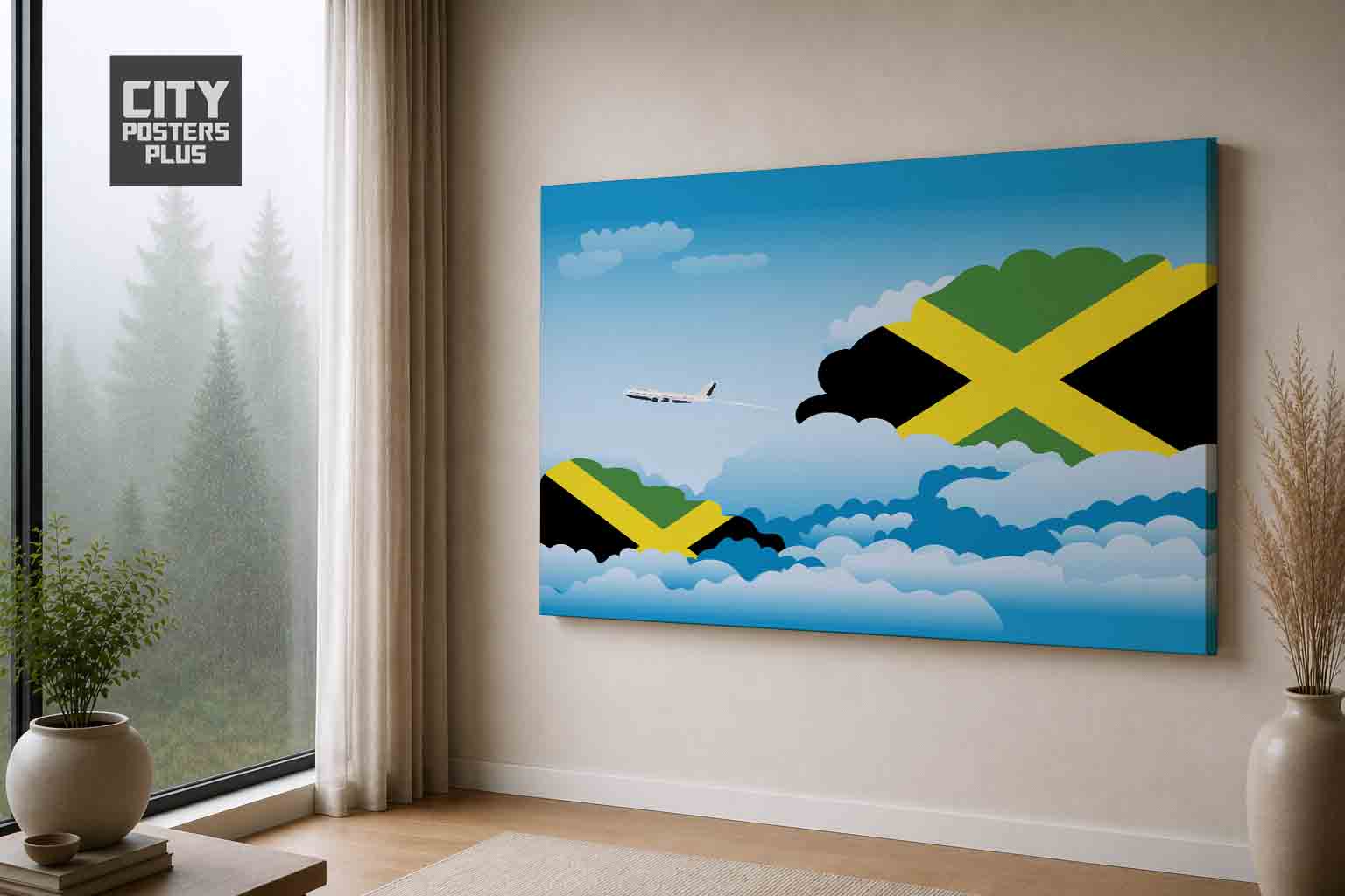 Jamaica Day Clouds Canvas Framed Prints | Country & City Wall Art | City Posters Plus