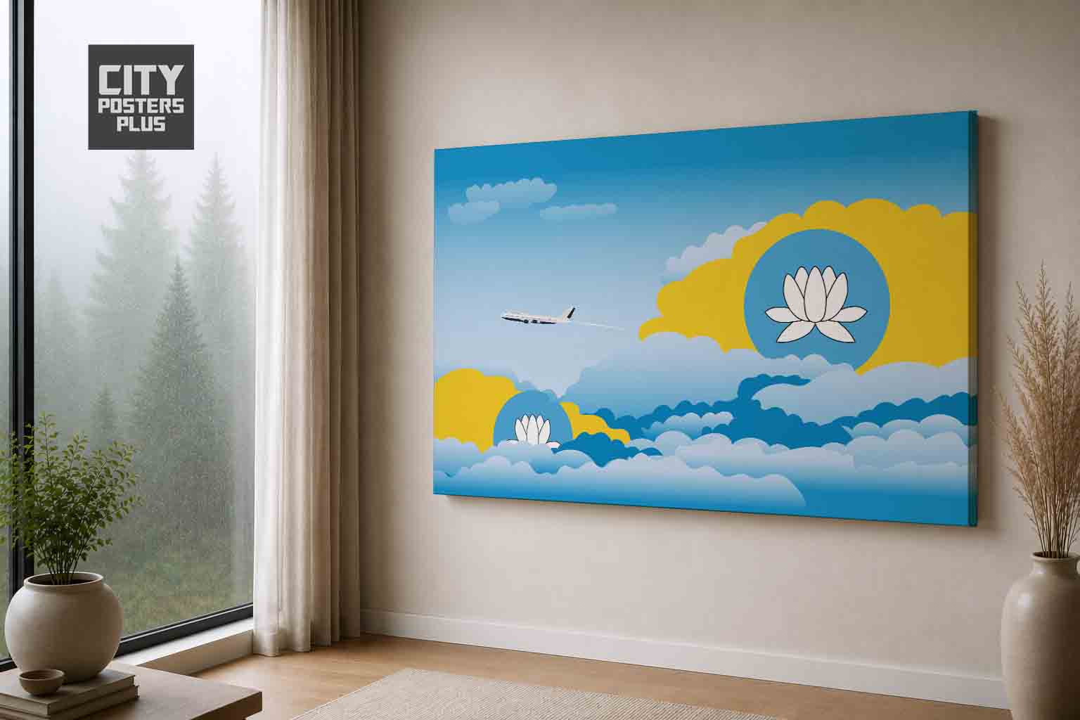 Kalmykia Day Clouds Canvas Framed Prints | Country & City Wall Art | City Posters Plus