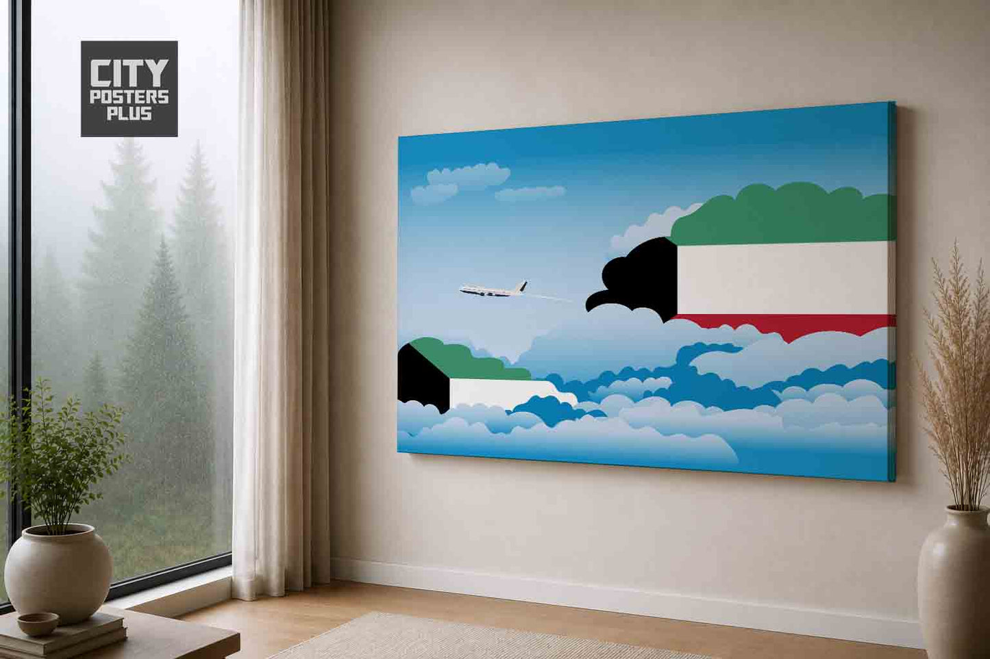 Kuwait Day Clouds Canvas Framed Prints | Country & City Wall Art | City Posters Plus