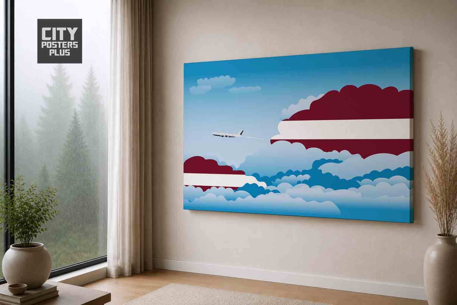 Latvia Day Clouds Canvas Framed Prints | Country & City Wall Art | City Posters Plus