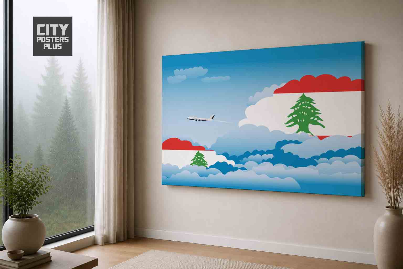 Lebanon Day Clouds Canvas Framed Prints | Country & City Wall Art | City Posters Plus