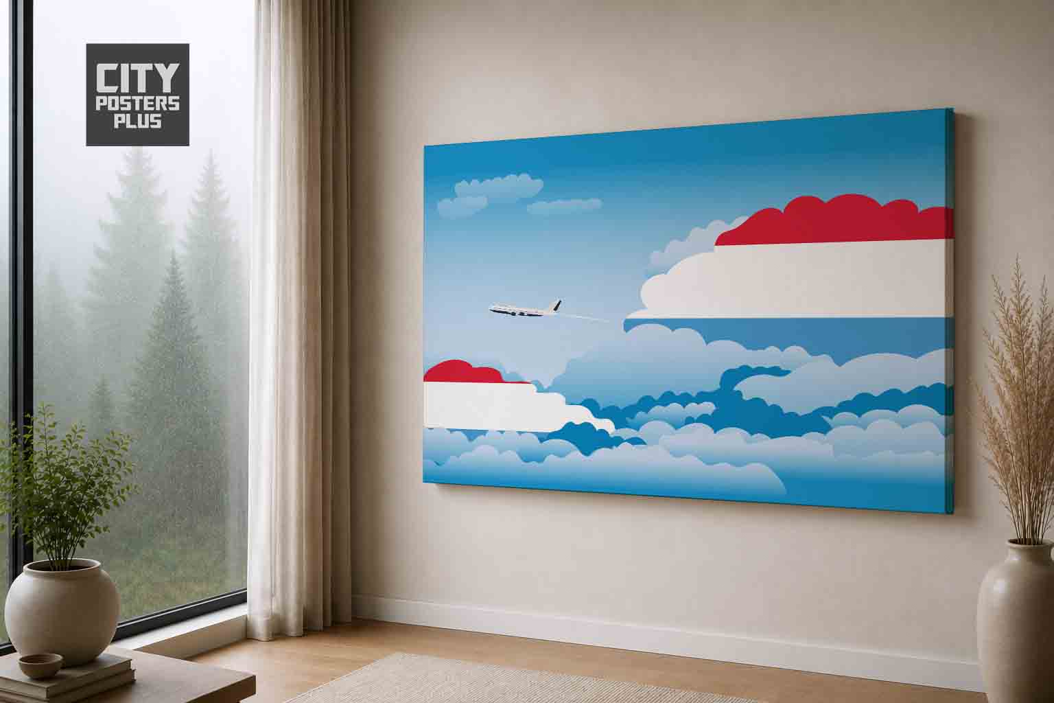 Luxembourg Day Clouds Canvas Framed Prints | Country & City Wall Art | City Posters Plus