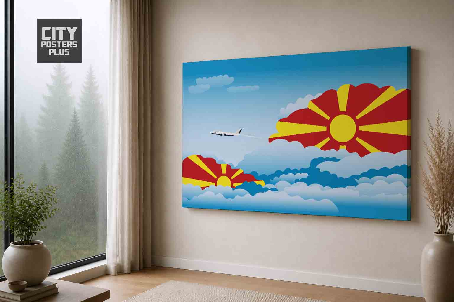 Macedonia Day Clouds Canvas Framed Prints | Country & City Wall Art | City Posters Plus