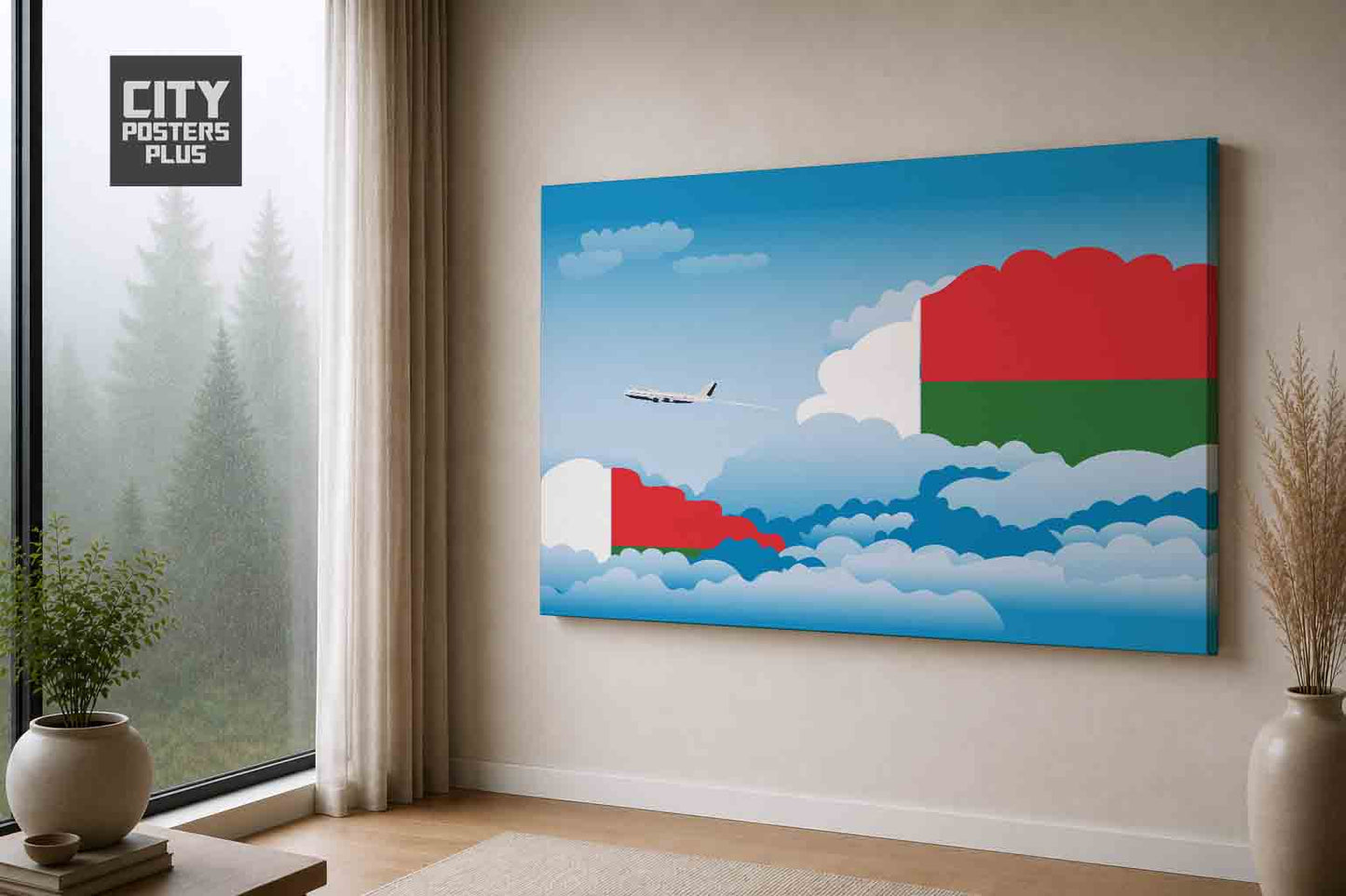 Madagascar Day Clouds Canvas Framed Prints | Country & City Wall Art | City Posters Plus