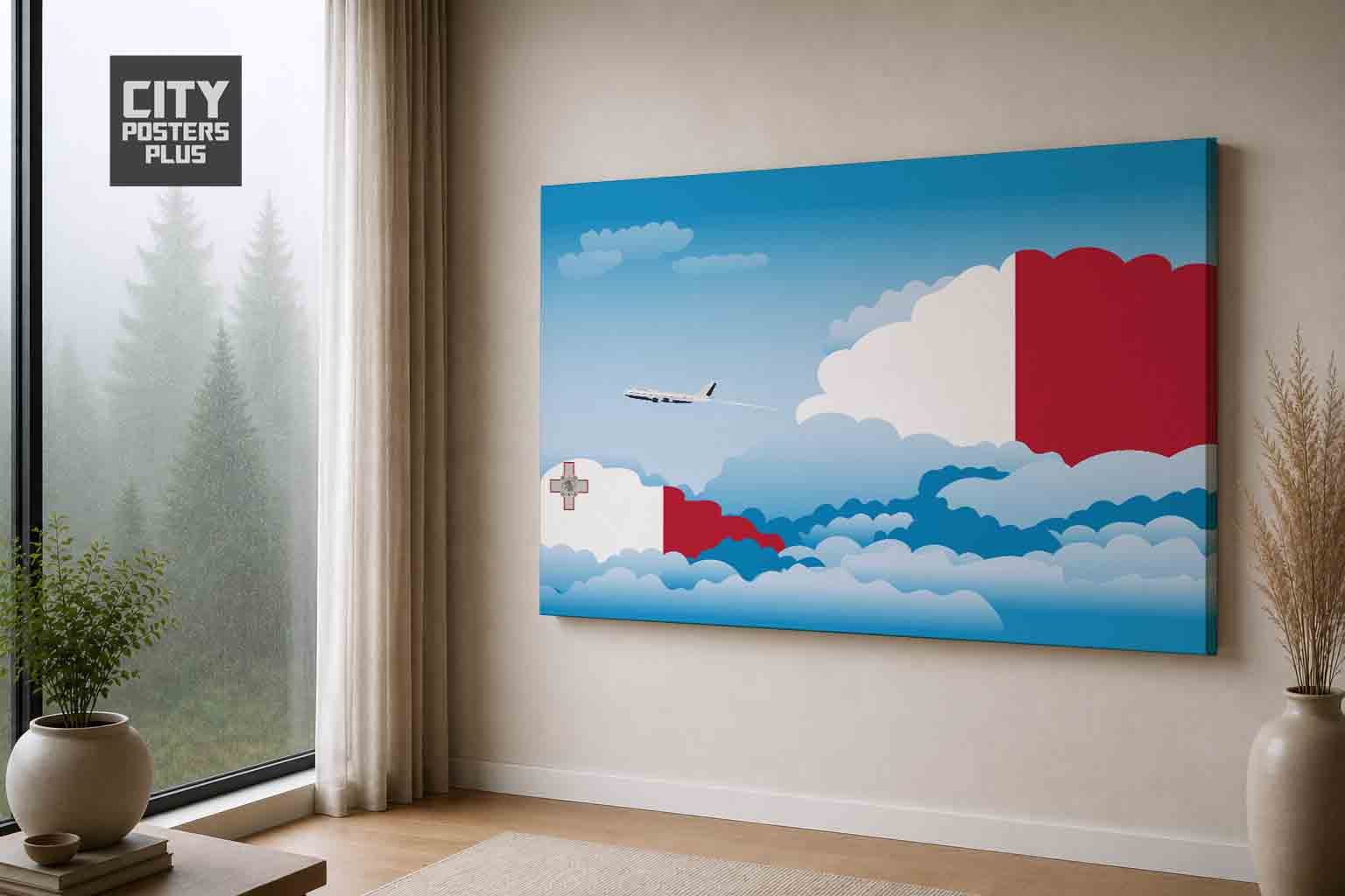 Malta Day Clouds Canvas Framed Prints | Country & City Wall Art | City Posters Plus
