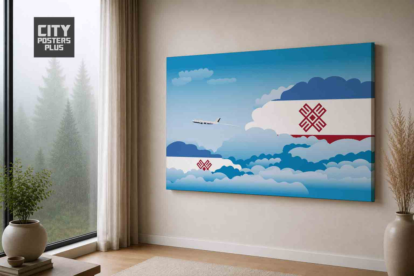 Mari El Day Clouds Canvas Framed Prints | Country & City Wall Art | City Posters Plus