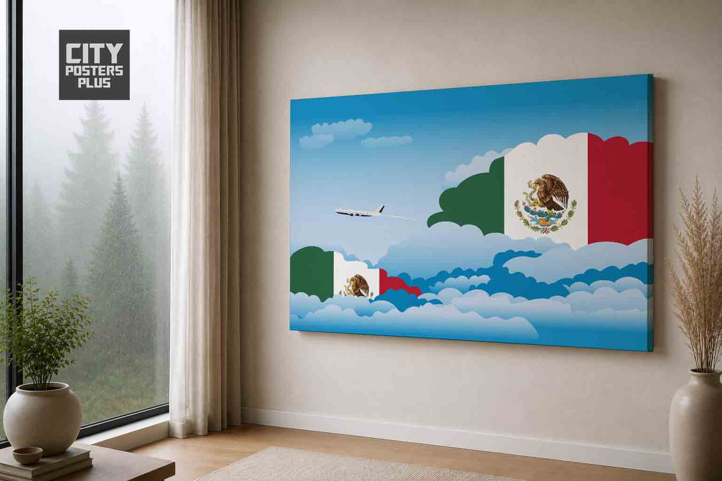 Mexico Day Clouds Canvas Framed Prints | Country & City Wall Art | City Posters Plus
