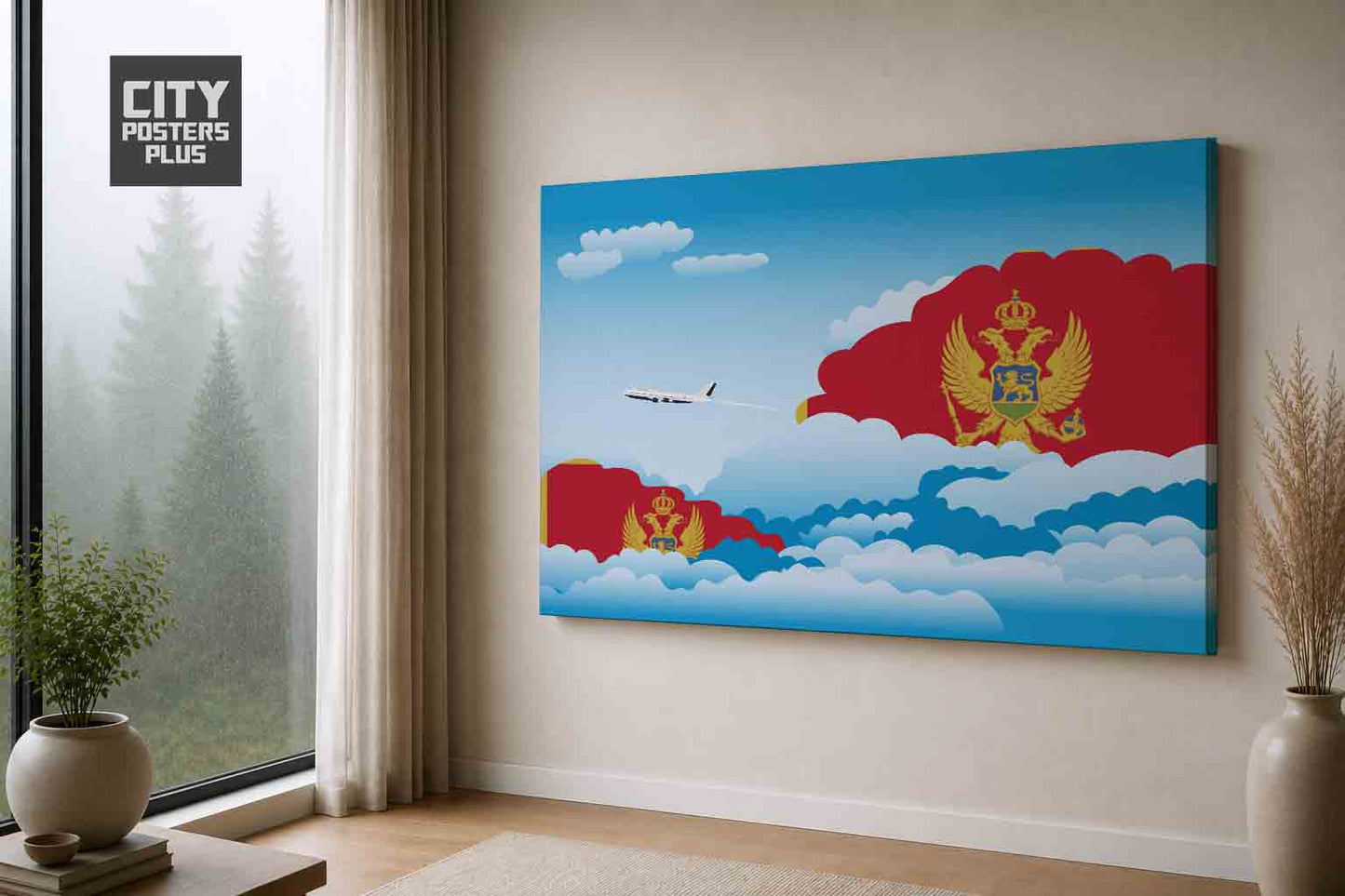 Montenegro Day Clouds Canvas Framed Prints | Country & City Wall Art | City Posters Plus