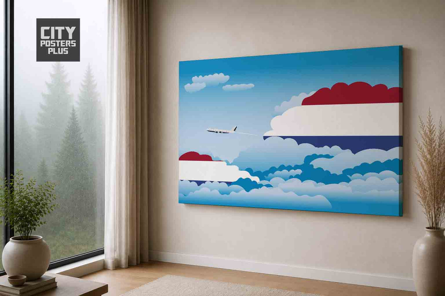 Netherlands Antilles Day Clouds Canvas Framed Prints | Country & City Wall Art | City Posters Plus