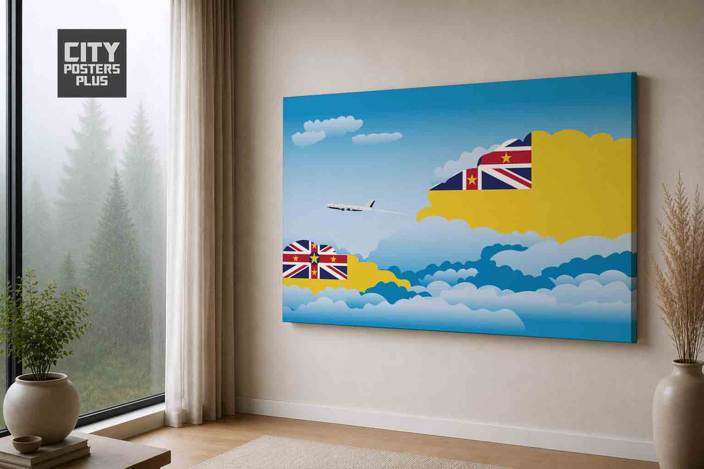 Niue Day Clouds Canvas Framed Prints | Country & City Wall Art | City Posters Plus